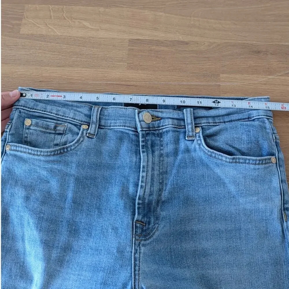 7 For All Mankind Modern Dojo Tailorless Wanderer Jeans Womens 31 Denim Wide Leg - Picture 6 of 13